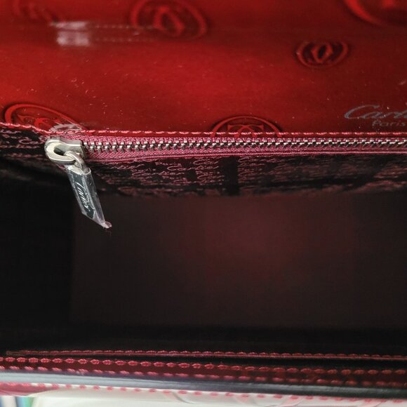 Authentic Cartier Happy Birthday Bordeaux Patent Leather Handbag - Picture 9 of 13